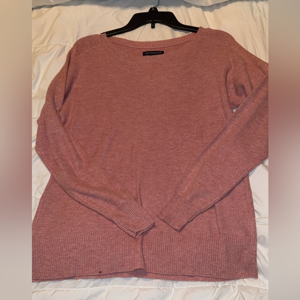 American Eagle Pink waffle Sweater